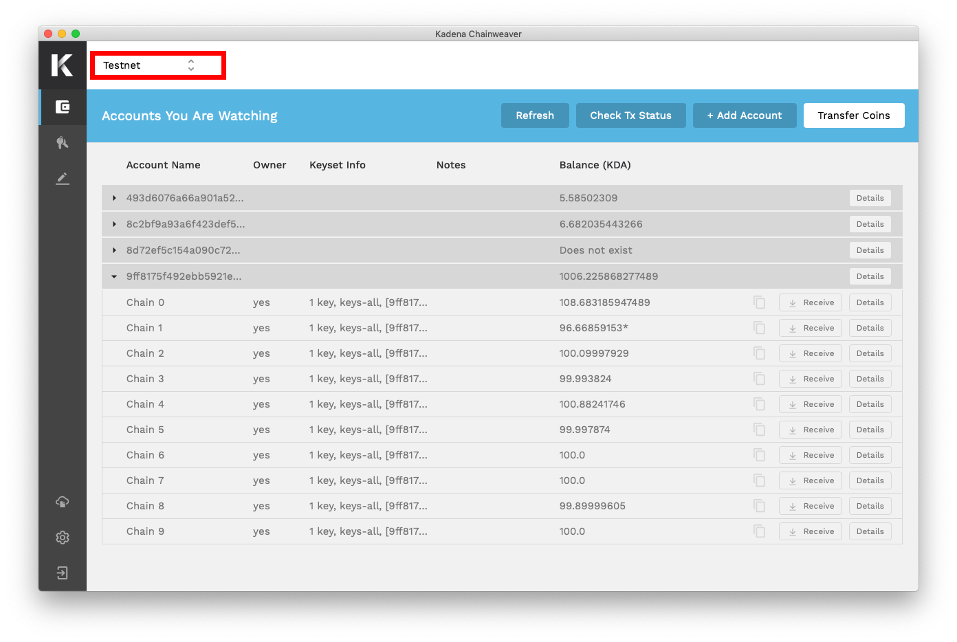 Change the network you're interacting with